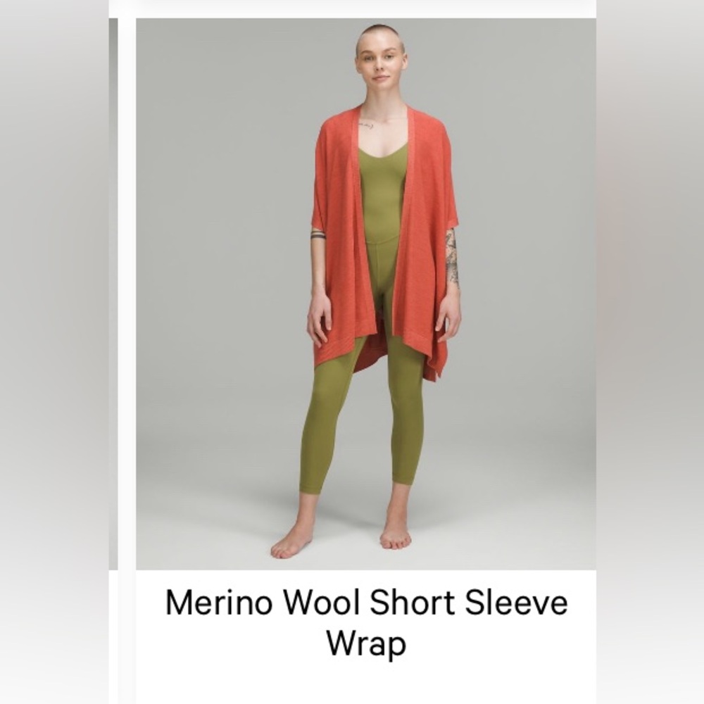 Lululemon Merino Wool Short Sleeve Wrap, M/L